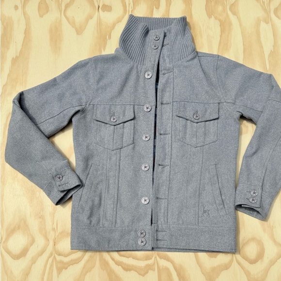 Kane & Unke Men’s Gray Cotton Jacket Size S Button Up High Collar - Picture 1 of 15